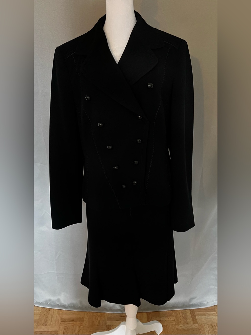 Classic Double-Breasted Black Women's Blazer Jacket